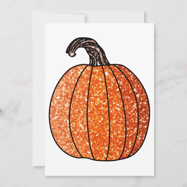 Cartes Pour Fêtes Annuelles Citrouille Pailletée (Devant)
