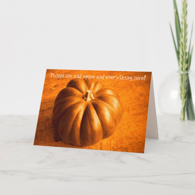Cartes Pour Fêtes Annuelles Citrouilles et Épices Orange Saisonnière Générique (Devant)
