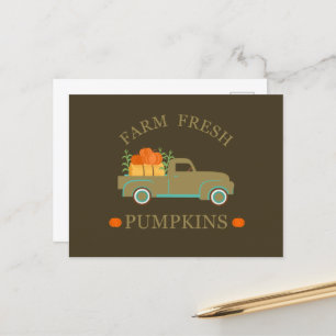 Cartes Pour Fêtes Annuelles Citrouilles fraîches de la ferme aquarelle automne