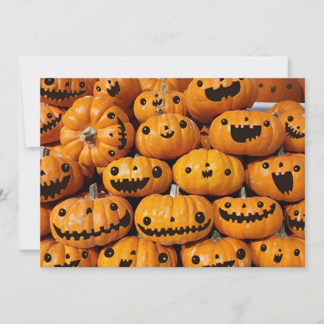 Cartes Pour Fêtes Annuelles Citrouilles Heureuses Halloween Saison Automne (Devant)