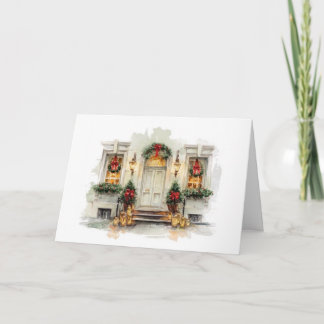 Cartes Pour Fêtes Annuelles City  Home with Wreaths Christmas