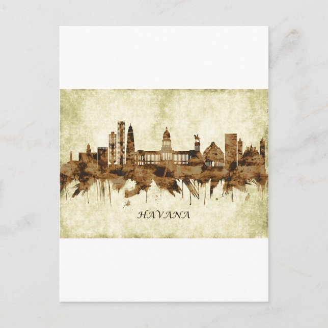 Cartes Pour Fêtes Annuelles Cityscape de Havana (Devant)