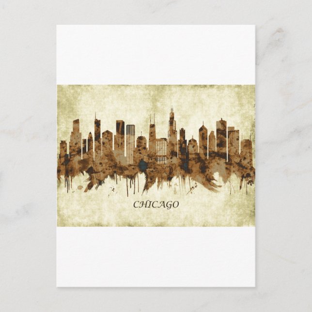Cartes Pour Fêtes Annuelles Cityscape de l'Illinois (Devant)