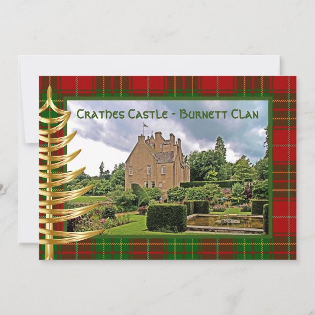 Cartes Pour Fêtes Annuelles Clan écossais Burnett, Gold Tree Holiday Card (Devant)