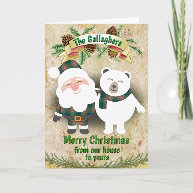 Cartes Pour Fêtes Annuelles Clan irlandais Gallagher Tartan Plaid Christmas (Devant)