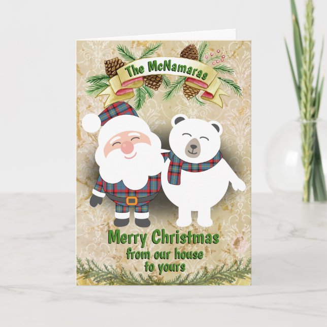 Cartes Pour Fêtes Annuelles Clan irlandais McNamara Tartan Plaid Christmas (Devant)