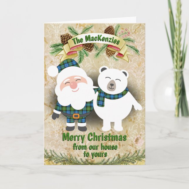 Cartes Pour Fêtes Annuelles Clan MacKenzie Tartan Plaid Christmas (Devant)