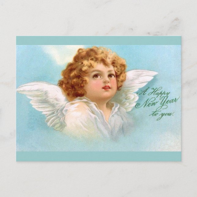 Cartes Pour Fêtes Annuelles Clapsaddle : Ange charmant du Nouvel An (Devant)