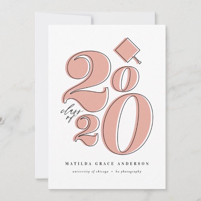 Cartes Pour Fêtes Annuelles Classe audacieuse de 2020 graduation photo faire-p (Devant)