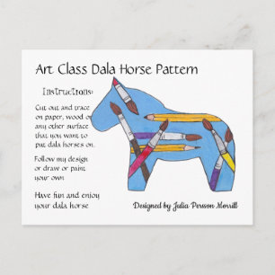Cartes Pour Fêtes Annuelles Classe d'art Dala Horse Motif à partager