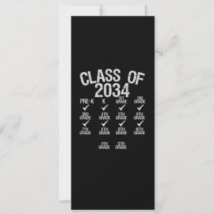 Cartes Pour Fêtes Annuelles Classe De 2034 Grow With Me Graduation 6ème Grade
