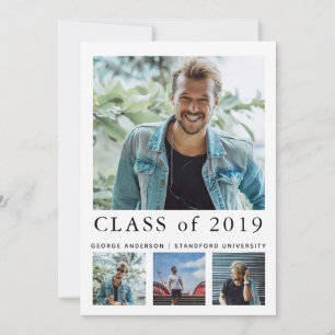 Cartes Pour Fêtes Annuelles Classe de photo de graduation minimaliste 2019