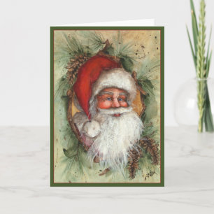 CARTES POUR FÊTES ANNUELLES CLASSE SANTA RUSTIQUE
