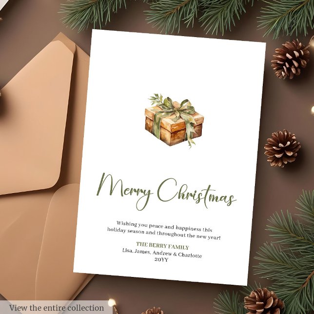 Cartes Pour Fêtes Annuelles Classic Botanical Printable Christmas Greeting  (Classic Botanical Printable Christmas Greeting Card

)
