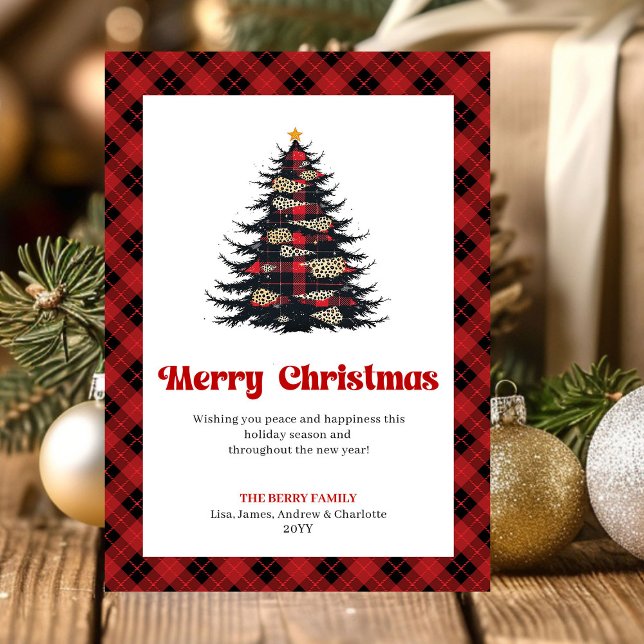 Cartes Pour Fêtes Annuelles Classic Buffalo Plaid Christmas Greeting Card (Classic Buffalo Plaid Christmas Greeting Card)