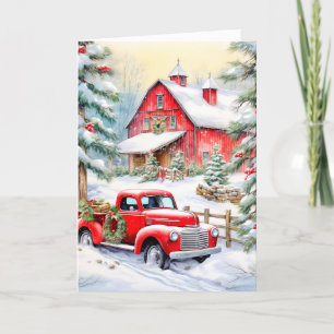 Cartes Pour Fêtes Annuelles Classic de décoration Pays Noël Grange