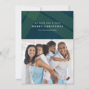 Cartes Pour Fêtes Annuelles Classic Joyeux Noël plaid simple deux photo