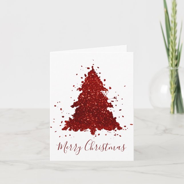 Cartes Pour Fêtes Annuelles Classic Merry Christmas | Rich Festive Crimson Red (Devant)
