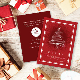 Cartes Pour Fêtes Annuelles Classic Merry Sparkling Christmas Tree Business