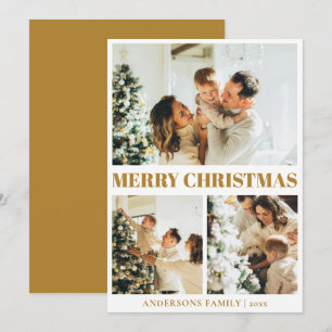 Cartes Pour Fêtes Annuelles Classic Minimal Joyeux Noël Moutarde Or