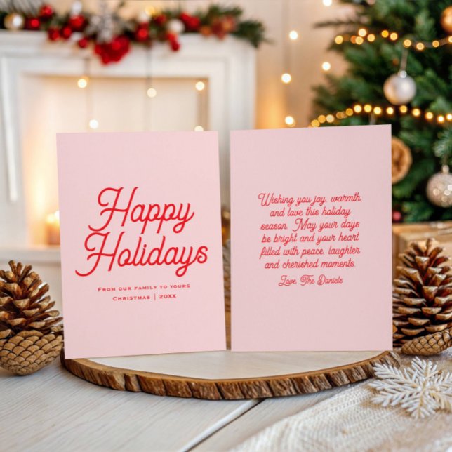 Cartes Pour Fêtes Annuelles Classic Script Whimsical Elegant Happy Holidays (Créateur téléchargé)