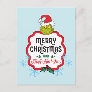 Cartes Pour Fêtes Annuelles Classic The Grinch   Joyeux Noël et Joyeux nouvel 