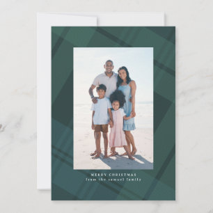 Cartes Pour Fêtes Annuelles Classic vert Noël plaid simple deux photo