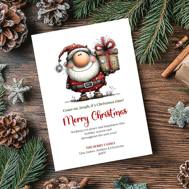 Cartes Pour Fêtes Annuelles Classic Watercolor Santa Whimsical Christmas Card (Classic Watercolor Santa Whimsical Christmas Card)