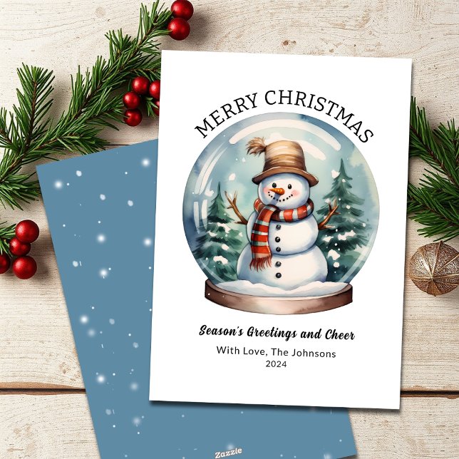 Cartes Pour Fêtes Annuelles Classic Winter Snow Globe Joyeux sapin de Noël (Créateur téléchargé)