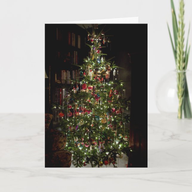 Cartes Pour Fêtes Annuelles Classique d'arbre de Noël (Devant)