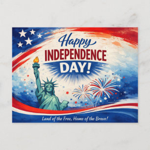 Cartes Pour Fêtes Annuelles Classique Fête de l'Indépendance Patriotique
