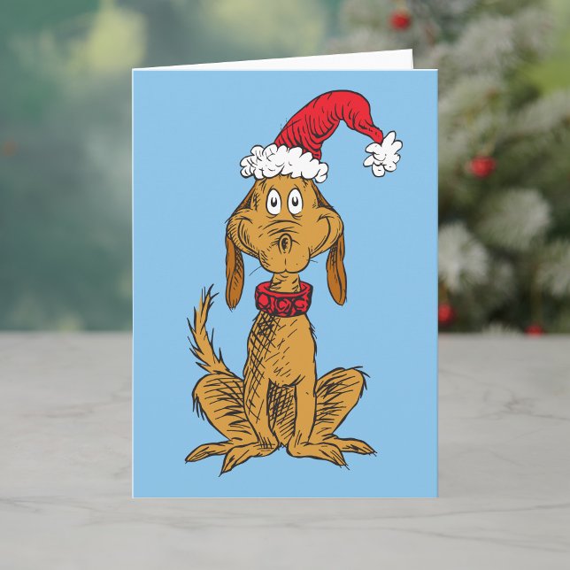 Cartes Pour Fêtes Annuelles Classique Le Grinch | Max - Chapeau de Père Noël (Créateur téléchargé)