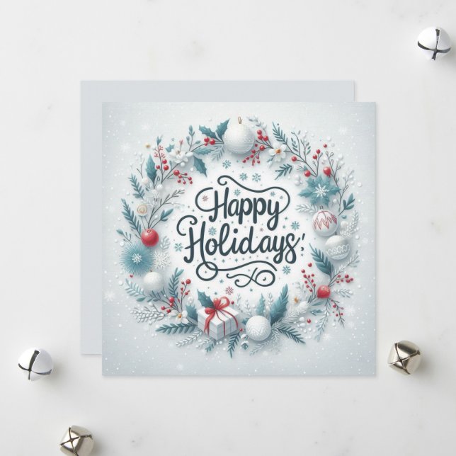 Cartes Pour Fêtes Annuelles Classique Personnalisé  (Devant/Arrière en situation)