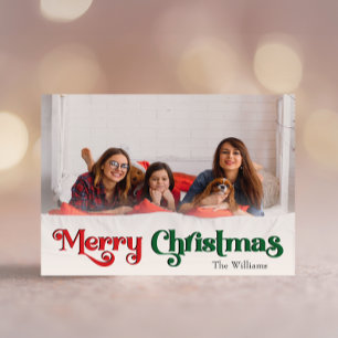 Cartes Pour Fêtes Annuelles Classique Simple Joyeux Noël Plein Photo