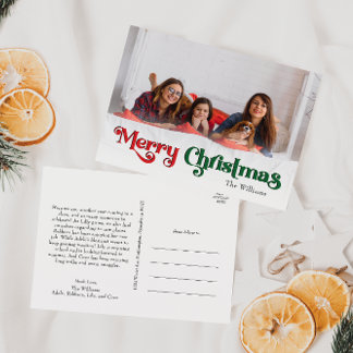 Cartes Pour Fêtes Annuelles Classique Simple Joyeux Noël Plein Photo