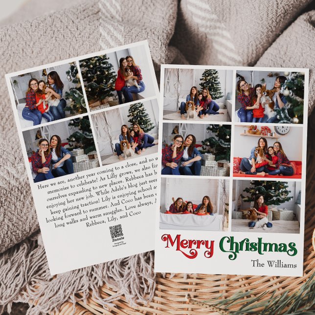 Cartes Pour Fêtes Annuelles Classique Simple Joyeux Noël Vertical Dix Photo (Créateur téléchargé)