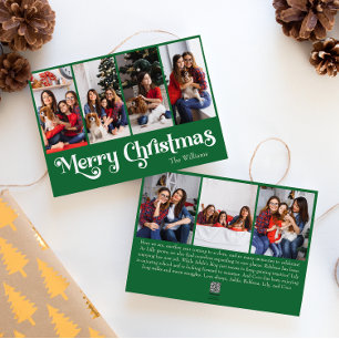 Cartes Pour Fêtes Annuelles Classique Simple Vert Joyeux Noël Sept Photo