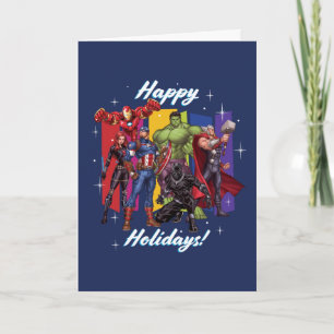 Cartes Pour Fêtes Annuelles Classiques des Avengers Groupe "Joyeuses Fêtes"