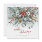 Classy Dark Red Teal Blue Green Floral Wreath