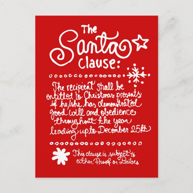 Cartes Pour Fêtes Annuelles Clause SANTA Rouge (Devant)