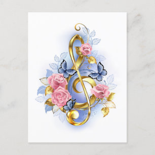 Cartes Pour Fêtes Annuelles Clé de fer avec roses roses roses