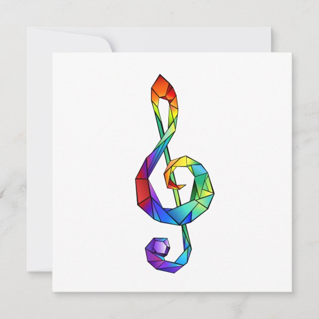 Cartes Pour Fêtes Annuelles Clé de musique arc-en-ciel (Devant)