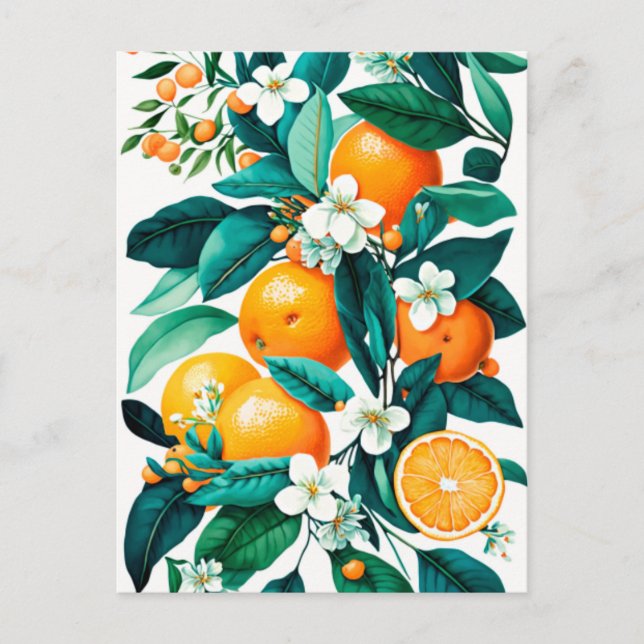 Cartes Pour Fêtes Annuelles Clementine Mandarine (Devant)