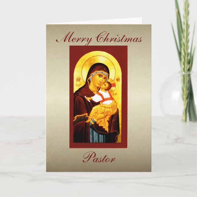 Cartes Pour Fêtes Annuelles Clergé Joyeux Pasteur de Noël personnalisé (Devant)