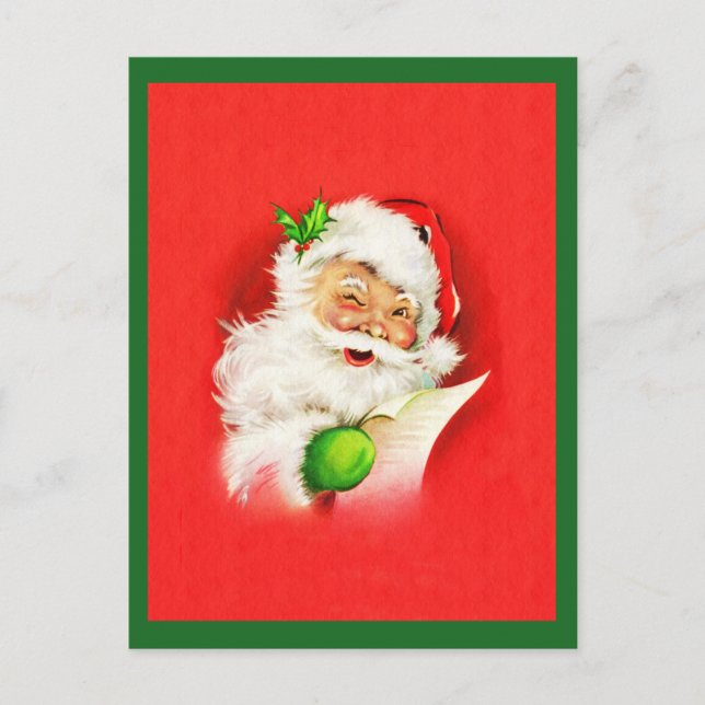 Cartes Pour Fêtes Annuelles Cligner de l'oeil le père noël (Devant)
