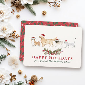 Cartes Pour Fêtes Annuelles Clinique vétérinaire Garderie pour animaux de comp