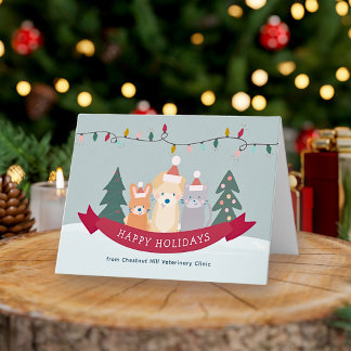 Cartes Pour Fêtes Annuelles Clinique vétérinaire Garderie pour animaux de comp