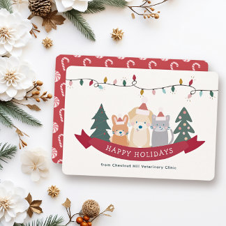 Cartes Pour Fêtes Annuelles Clinique vétérinaire pour animaux Entreprise de so