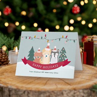 Cartes Pour Fêtes Annuelles Clinique vétérinaire pour animaux Entreprise de so