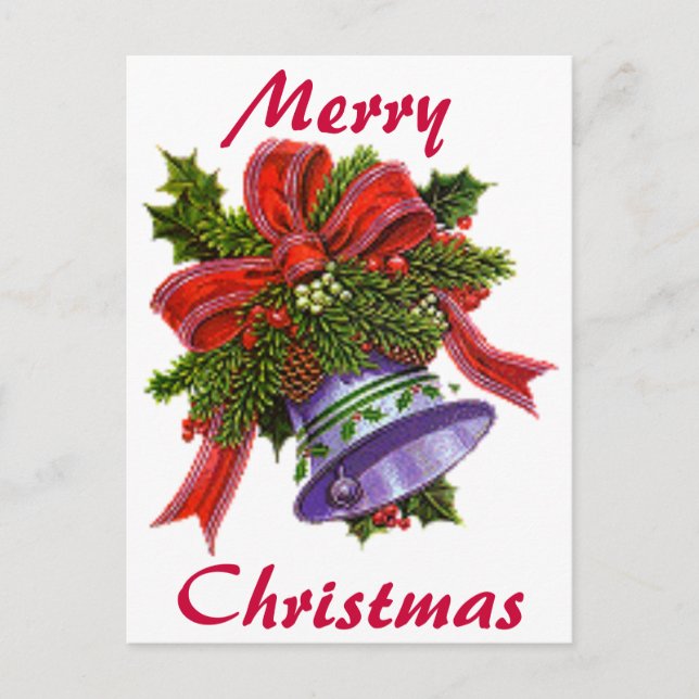 Cartes Pour Fêtes Annuelles Cloche d'argent de Noël (Devant)